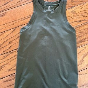 Senita athletics. Bella Ribbed Tank. Color: Evergreen. Size S/M